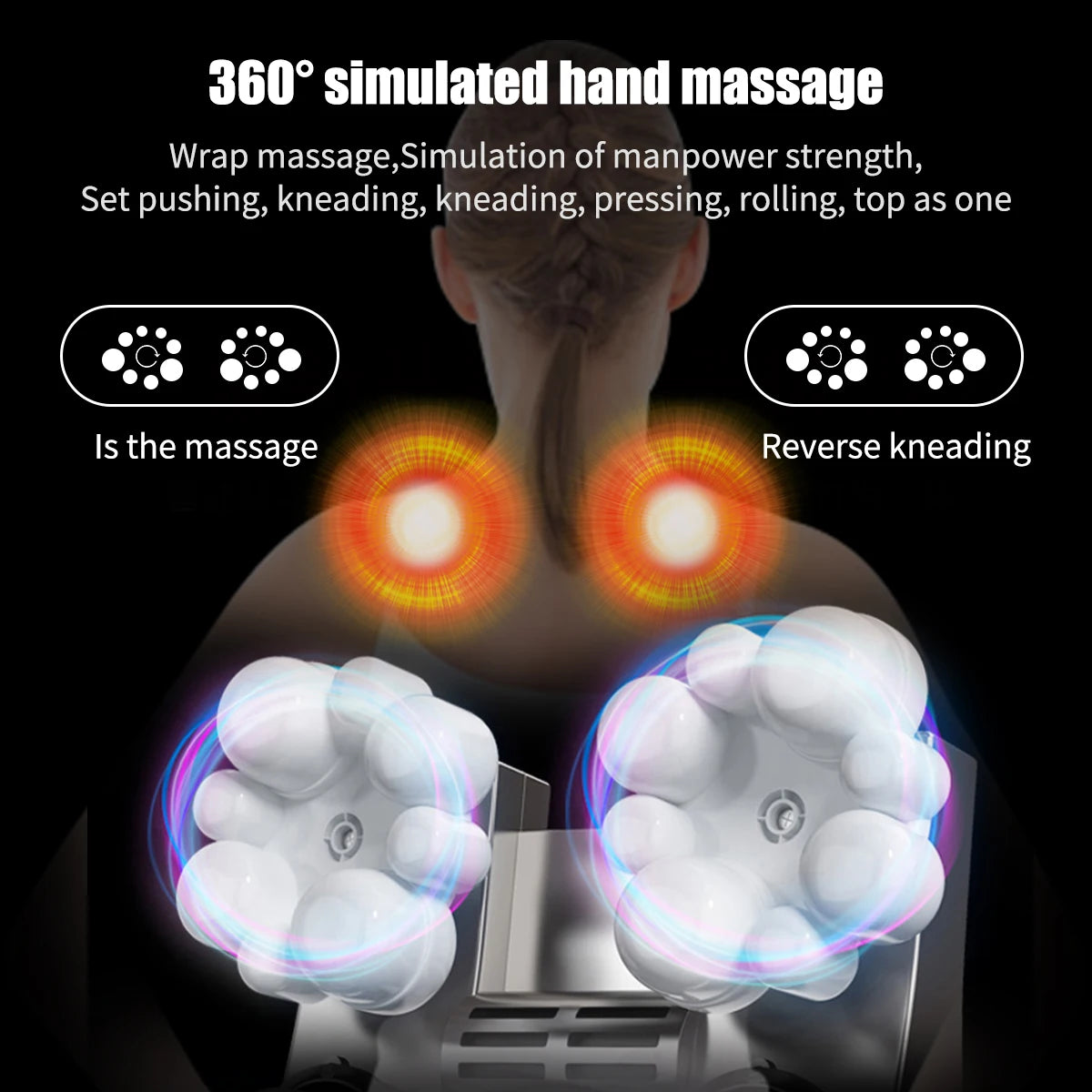 3D Shoulder Massager Shawl for Kneading Shiatsu Infrared Heated Kneading ,Car/Home Massagem Cervical Back Neck Massage